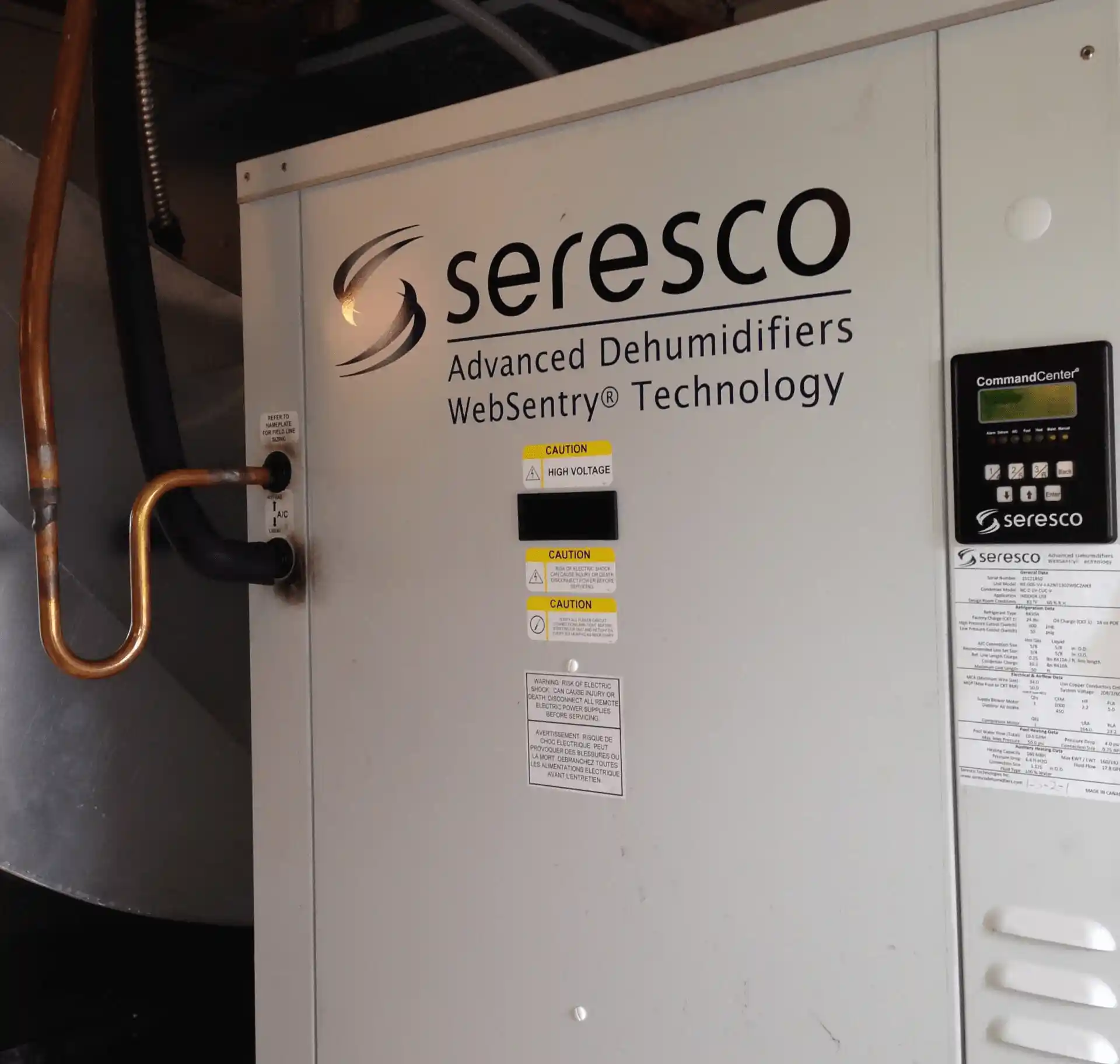 Seresco indoor pool dehumidification system for HVAC humidity control in Toronto